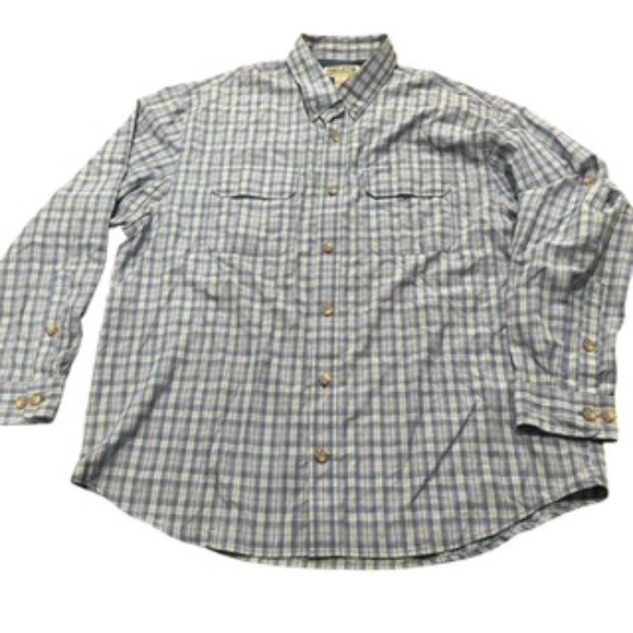 Duluth Trading Company Plaid Shirt Mens Size XL Blue Long Sleeve - Picture 2 of 12